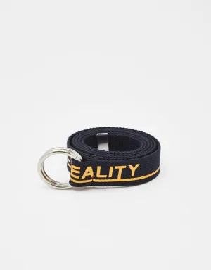 Slogan-printed canvas belt