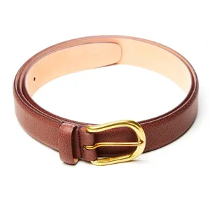 Sovereign Grade Brown Grained Calfskin Dress Belt