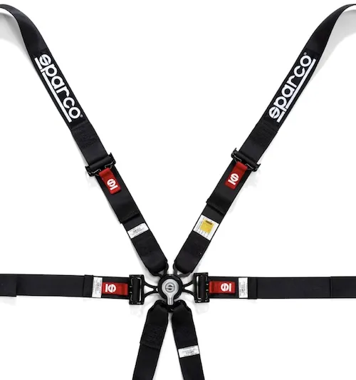 Sparco 6 Point Racing Harness (2" Steel Pull Down)