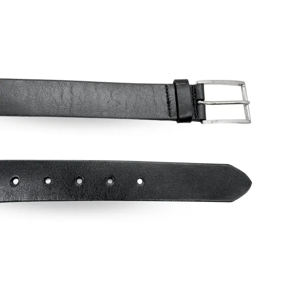 STAVROS - Mens Black Genuine Leather Dress Belt