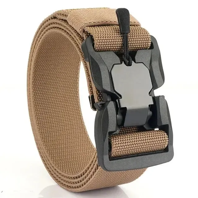 Tactical Belt Magnetic Buckle Quick Release Elastic Belt Casual Nylon Tooling Training Belt Men's Trousers Belt