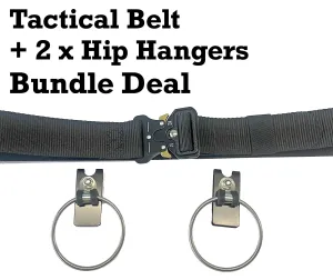 Tactical Work Belt   2 Hip Hangers Bundle Deal