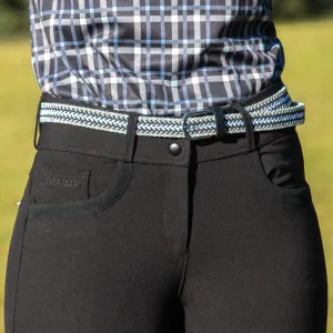 Thin Stretch Belt - Black/White Plaid