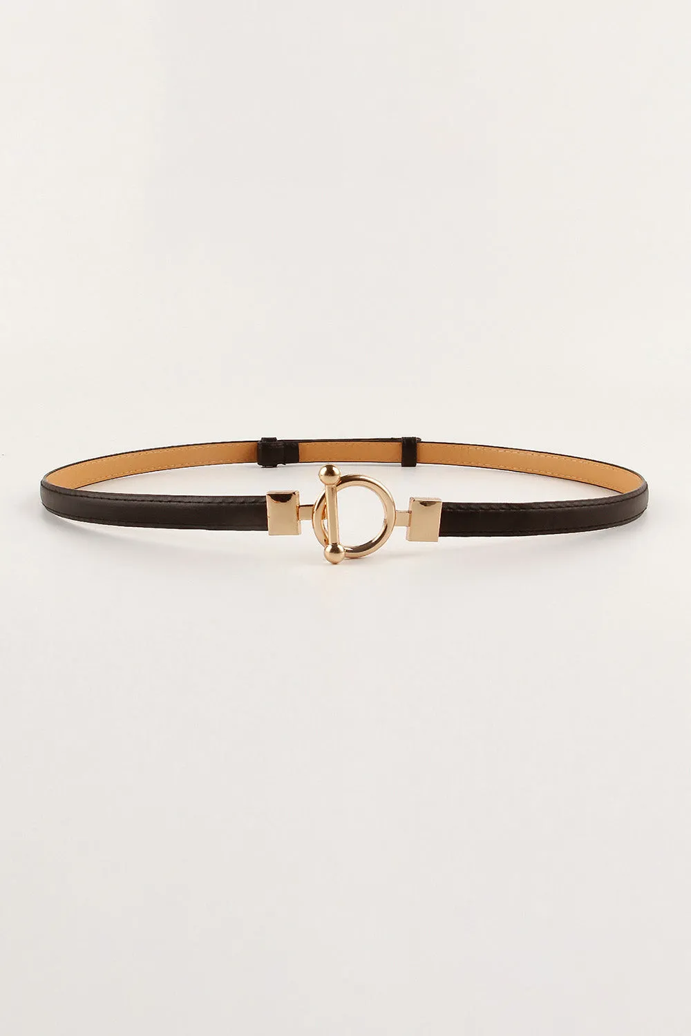 Toggle Buckle Skinny PU Belt