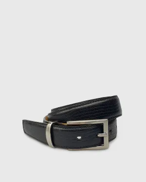 VINCENT& FRANKS / ROUGE 609C ITA BLACK LIZARD LEATHER BELT