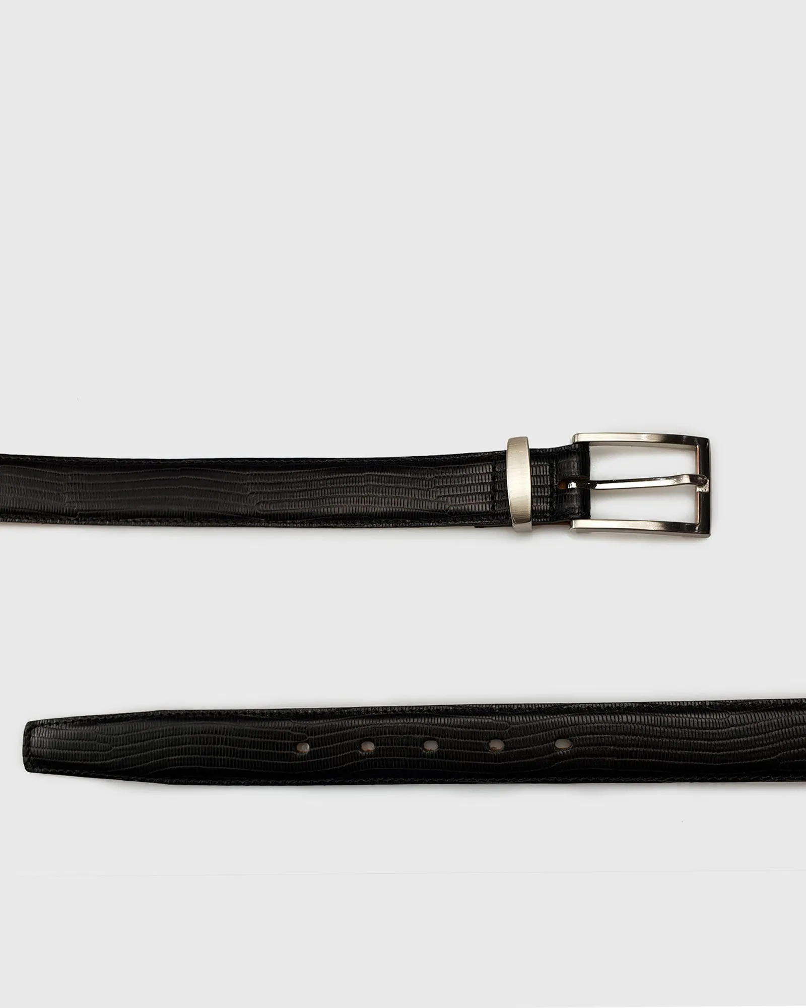 VINCENT& FRANKS / ROUGE 609C ITA BLACK LIZARD LEATHER BELT