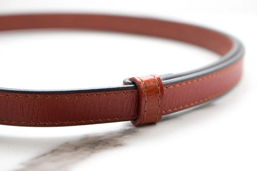 Vintage Leather Skinny Belt