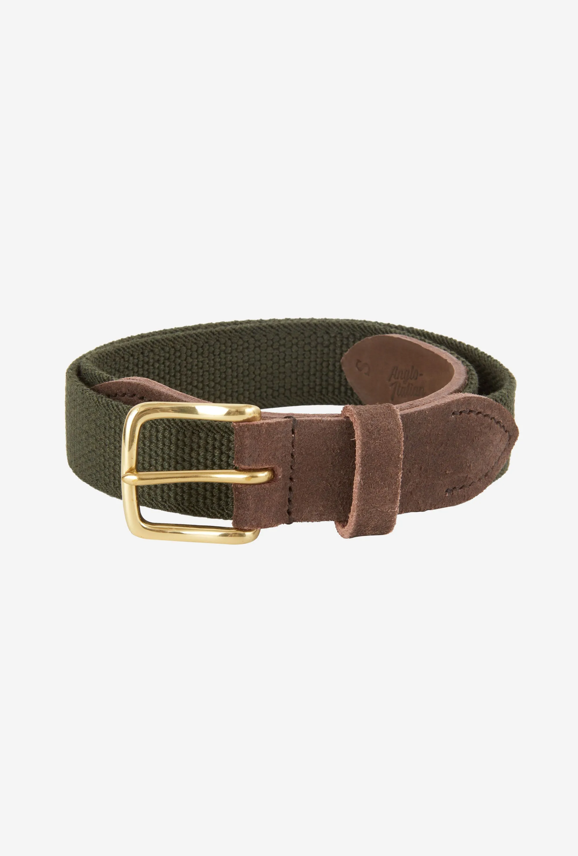 Webbed Belt Canvas Suede Olive