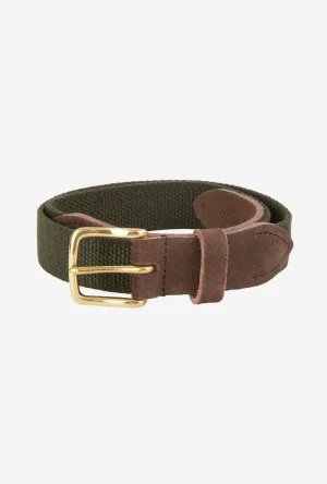 Webbed Belt Canvas Suede Olive