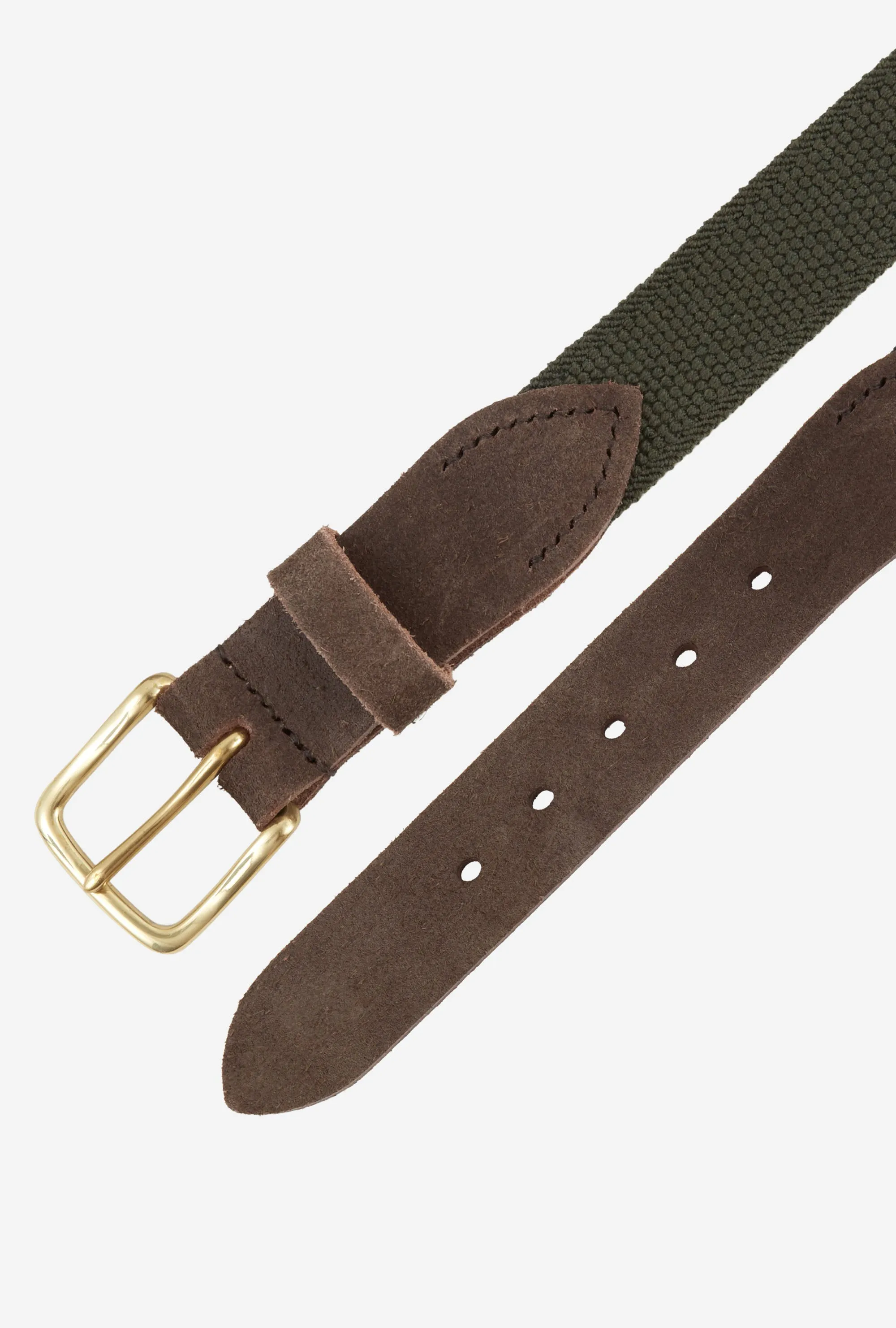 Webbed Belt Canvas Suede Olive