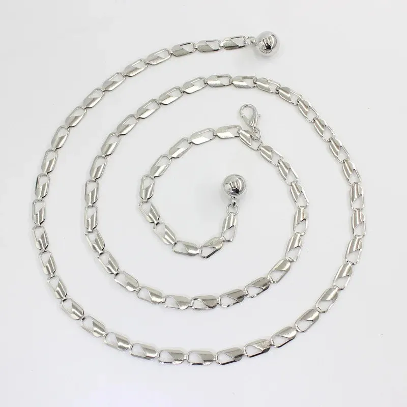 Women's Circle Metal Waist Chain Belt for Dress