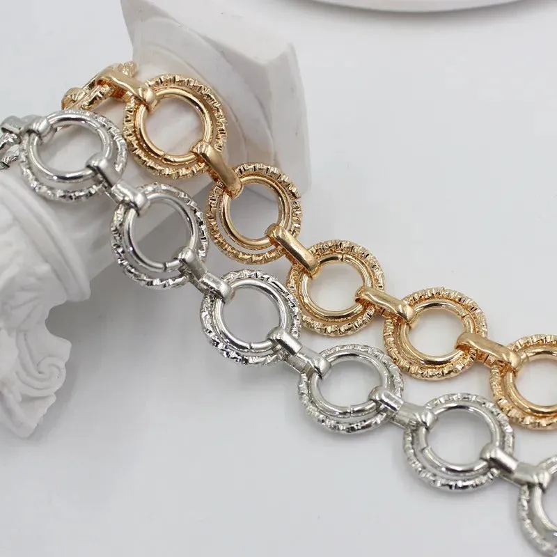 Women's Circle Metal Waist Chain Belt for Dress